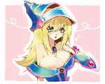  bad_id bad_pixiv_id bare_shoulders blonde_hair blush breasts dark_magician_girl detached_sleeves duel_monster green_eyes hat huge_breasts long_hair nemasuba nipples pentacle wizard_hat yuu-gi-ou yuu-gi-ou_duel_monsters 