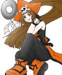  anchor brown_eyes brown_hair gloves guilty_gear hat may_(guilty_gear) pantyhose pirate pirate_hat skull_and_crossbones solo 