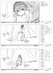  1girl bonfire camping chair chat_log comic greyscale hat highres livestream monochrome reading shima_rin shiroshi_(denpa_eshidan) sitting tent winter_clothes yurucamp 