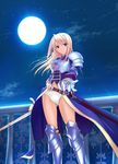  armor blonde_hair moon panties princess_lover silvia_van_hossen sword underwear weapon 