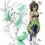  1girl artist_request black_hair breasts broly broly_(dragon_ball_super) dragon_ball genderswap scar tall yellow_eyes 