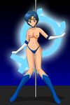  bishoujo_senshi_sailor_moon breasts choker mizuno_ami pole pose sailor_mercury smile stripper stripper_pole thong tiara 