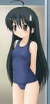  black_eyes black_hair blush highres miracle! one-piece_swimsuit school_swimsuit shakugan_no_shana shana sweatdrop swimsuit 