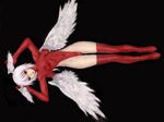  angel_wings boots breasts final_fantasy final_fantasy_tactics full_body gloves head_wings highleg highleg_leotard leotard long_hair medium_breasts parody red_eyes red_footwear red_legwear red_leotard silver_hair solo style_parody tate_machi thigh_boots thighhighs ultima_(fft) white_hair wings 