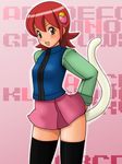  blush capcom cat_tail rockman rockman_exe sakurai_meiru skirt smile tail thighhighs tsumitani_daisuke 