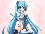  aqua_hair blue_eyes blue_hair blush bow bow_panties hatsune_miku headset highres long_hair natsumiya_yuzu panties see-through sitting solo thighhighs trembling twintails underwear vocaloid 