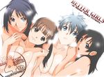  better_girls black_hair blue_hair breast_press breasts brown_hair hayami_touka kaminogi_momo kusaka_ai large_breasts long_hair multiple_girls nude ryouzou short_hair tsukishima_shurina 