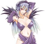  armpits blue_hair breasts breasts_apart cleavage elbow_gloves gloves large_breasts long_hair navel pink_eyes rozen_maiden sasa_ichi solo suigintou 