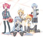  bending bent_over flower flowers hatsune_miku hatsune_mikuo kagamine_len kagamine_rin kasane_teto loli milenkuo reading red_ribbon ribbon rose roses sad shota smile trap utau valentine vocaloid 