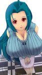  bad_id bad_pixiv_id blue_hair breasts cleavage huge_breasts idolmaster idolmaster_(classic) miura_azusa red_eyes senria solo 