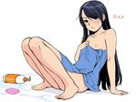  barefoot blush feet flat_chest ino long_hair mochizuki_nonoka naked_towel nipples otome_function soap solo towel 