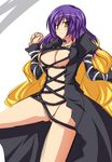  blonde_hair dress hijiri_byakuren long_hair multicolored_hair no_panties open_clothes open_dress purple_hair revealing_clothes sakamina sketch solo touhou two-tone_hair yellow_eyes 