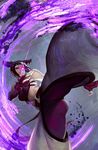  arnold_tsang baggy_pants belt black_hair breasts chaps drill_hair from_below glowing glowing_eye halter_top halterneck han_juri kicking large_breasts midriff official_art pants red_eyes smile solo street_fighter street_fighter_iv_(series) twin_drills udon_entertainment underboob 