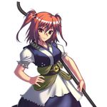  bad_id bad_pixiv_id hair_bobbles hair_ornament jonylaser onozuka_komachi red_eyes red_hair short_hair solo touhou two_side_up 