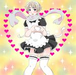  alternate_costume artist_request axis_powers_hetalia blonde_hair crossdressing enmaided heart k-on! maid maid_headdress male_focus moe_moe_kyun! parody purple_eyes russia_(hetalia) scarf solo sparkle thighhighs 