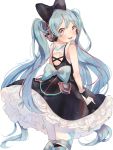  argyle argyle_legwear arms_at_sides bare_arms bare_shoulders black_dress black_ribbon blue_eyes blue_hair blue_ribbon blush dress eyebrows_visible_through_hair frilled_dress frills gloves hair_ribbon hanako151 happy hatsune_miku headphones long_hair looking_at_viewer looking_back magical_mirai_(vocaloid) pantyhose petticoat ribbon simple_background smile solo standing twintails upper_body upper_teeth very_long_hair vocaloid white_background white_gloves white_legwear 