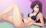  bikini breasts covered_nipples genderswap genderswap_(mtf) gundam gundam_00 highres large_breasts long_hair purple_hair red_eyes smile solo swimsuit tadano_akira tieria_erde wallpaper 