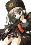  aks-74u assault_rifle gun hat highres little_busters! noumi_kudryavka panties rifle russian solo suzuri_(tennenseki) tennenseki underwear weapon 