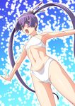  ar_tonelico ar_tonelico_iii bikini cameltoe covered_nipples finnel flat_chest kouda_tomohiro long_hair purple_eyes purple_hair solo swimsuit twintails 