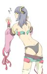  ar_tonelico ar_tonelico_ii ass back bad_id bad_pixiv_id blue_hair blush bra detached_sleeves inazuma_musuko lingerie looking_back luca_truelywaath panties short_hair side-tie_panties solo thighhighs underwear undressing yellow_eyes 