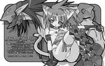  1girl animal_ears animal_print blade_(galaxist) cameltoe cat_ears cham_cham greyscale lowres mask maya_(culture) mexican monochrome pointy_ears samurai_spirits snk tail tamtam_(samurai_spirits) tiger_print translation_request tribal 