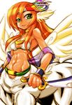  abs breasts centaur centauress kobayashi_tetsuya monster_girl muscular_female small_breasts sword weapon wings 