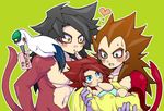  baby bird dragon_ball dragon_ball_gt male_focus multiple_boys son_gokuu stork super_saiyan_4 vegeta yaoi 