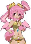  :p animal_ears armor bad_id bad_pixiv_id bat_wings bikini_armor bunny_ears carrot gem meiro_(yuu) original pink_eyes pink_hair solo tail tongue tongue_out wings 