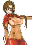  alternate_costume bad_id bad_pixiv_id bangs bodysuit breasts brown_hair clothes_writing cosplay covered_navel covered_nipples cowboy_shot evangelion:_2.0_you_can_(not)_advance from_side glasses groin hair_between_eyes hairband highres kaguyuzu large_breasts long_hair looking_at_viewer low_twintails makinami_mari_illustrious multicolored multicolored_bodysuit multicolored_clothes neon_genesis_evangelion orange_bodysuit outstretched_arm pilot_suit plugsuit rebuild_of_evangelion red-framed_eyewear red_bodysuit red_eyes see-through shikinami_asuka_langley shikinami_asuka_langley_(cosplay) signature simple_background slender_waist smile solo souryuu_asuka_langley test_plugsuit turtleneck twintails very_long_hair white_background 