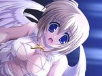  angel arisue_tsukasa blonde_hair blue_eyes breasts collar cry large_breasts lilica tears usotsuki_wa_tenshi_no_hajimari wings 