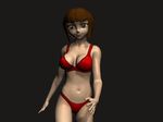  3d bikini brown_hair gif ranma_1/2 short_hair swimsuit tendo_nabiki walking 