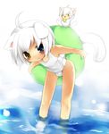  animal_costume animal_ears antenna_hair bathing bell bent_over blush boy cat_costume cat_ears cat_suit cat_tail catboy chibi child crossdress crossdressing heterochromia ocean sea shota tail thoto trap water wet white_hair 