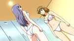  aika_(series) aika_zero bra breasts brown_hair covered_nipples highres large_breasts lingerie long_hair multiple_girls non-web_source open_mouth panties screencap shiratori_miyu short_hair silver_hair sumeragi_aika underwear underwear_only white_bra white_panties 