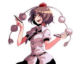  bad_id bad_pixiv_id face grin hat kumadano looking_at_viewer notebook oekaki open_mouth pen red_eyes shameimaru_aya smile solo tokin_hat touhou 