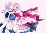  bad_id bad_pixiv_id gyuunyuu_(kikikokoko) highres izayoi_sakuya multiple_girls pink_eyes pink_hair remilia_scarlet silver_hair touhou 