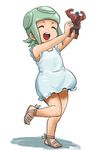  ^_^ bad_id bad_pixiv_id character_doll child closed_eyes dress figure green_hair hakan hakan's_daughters sandals smile solo street_fighter street_fighter_iv_(series) tamura_(nex) toy 