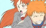  bleach brown_eyes couple ichigo ichigo_kurosaki inoue inoue_orihime kurosaki kurosaki_ichigo orange orange_hair orihime orihime_inoue 