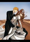  bleach blood brown_eyes couple ichigo ichigo_kurosaki inoue inoue_orihime kurosaki kurosaki_ichigo orange orange_hair orihime orihime_inoue sword weapon 