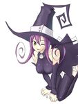  blair hat purple_hair soul_eater thigh-highs thighhighs wink witch witch_hat yellow_eyes 