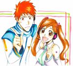  bleach headset ichigo ichigo_kurosaki inoue inoue_orihime kurosaki kurosaki_ichigo orihime orihime_inoue parody vocaloid 