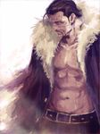  abs arisue_kanako belt cigar male_focus manly muscle one_piece open_clothes open_shirt scar shichibukai shirt sir_crocodile smoke smoking solo stitches 