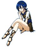  battle_spirits blue_hair blush collar hideto_suzuri nice_legs sandals trap 