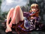  dog feet female green_eyes mizuhashi_parsee pointy_ears scarf short_hair touhou 