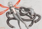  bodysuit center_opening latex laughing_octopus legs metal_gear_(series) metal_gear_solid_4 neon_genesis_evangelion saitou_masatsugu short_hair silver_hair solo wings 