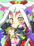  chibi dissidia_final_fantasy emperor_(ff2) emperor_palamecia final_fantasy final_fantasy_ii final_fantasy_viii grey_hair long_hair ultimecia warrior_of_light yellow_eyes 