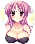  bad_id bad_pixiv_id bare_shoulders blush breast_mousepad breasts cleavage large_breasts lowres miso-rg mousepad original pink_eyes pink_hair solo torn_clothes 