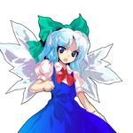  alphes cirno official_art solo sweatdrop touhou transparent_background wings 