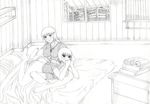  artist_request ass fishnets futon highres mitarashi_anko monochrome naruto shizune_(naruto) spanked spanking yuri 