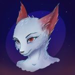  2019 absurd_res anthro canid canine crystal crystal_fox female fox foxyghost fur hi_res looking_at_viewer mammal multicolored_fur portrait red_eyes red_nose simple_background solo space star_wars vulptex white_fur zenesse_hjeoda 