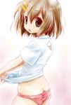  brown_eyes brown_hair butt_crack hirasawa_yui k-on! looking_back nayumi panties short_hair solo underwear 
